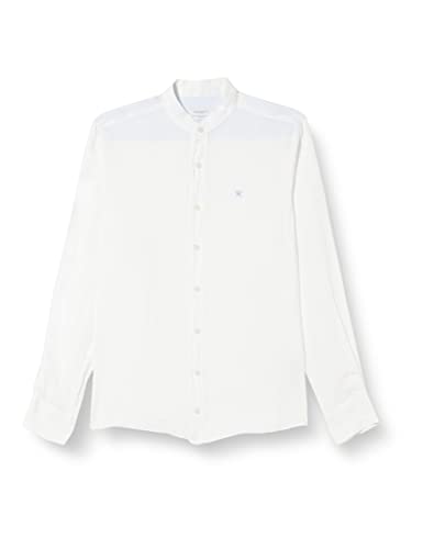 HACKETT LONDON Herren Garment Dyed Linen P Hemd, weiß, XXL von Hackett London