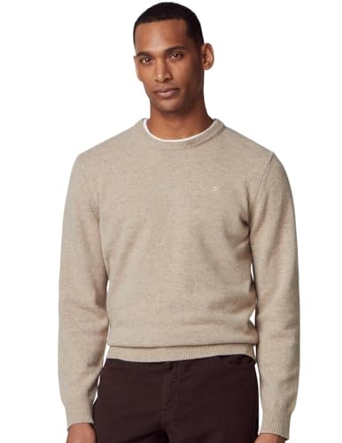 Hackett London Herren Lammwolle Crew Pullover, Braun (Tan), Large von Hackett London