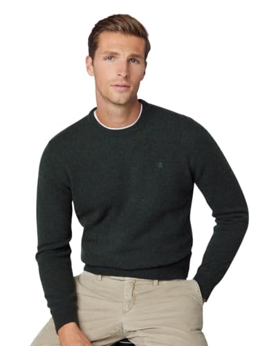 Hackett London Herren Lammwolle Crew Pullover, Grün (dunkelgrün), X-Large von Hackett London