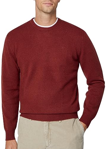 Hackett London Herren Lammwolle Crew Pullover, Rot (Ziegelstein), Medium von Hackett London