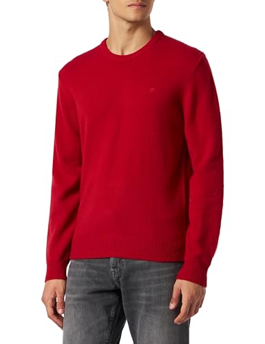 Hackett London Herren Lammwolle Crew Pullover, Rot (roter Apfel), X-Large von Hackett London