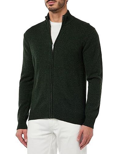 Hackett London Herren Lammwolle Fz No Lg/Ebp Pullover, Grün (dunkelgrün), Small von Hackett London