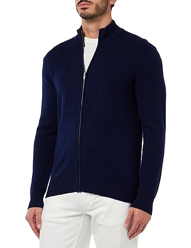 Hackett London Herren Lammwolle Fz No Lg/Ebp Pullover, blau (Marineblau), Medium von Hackett London