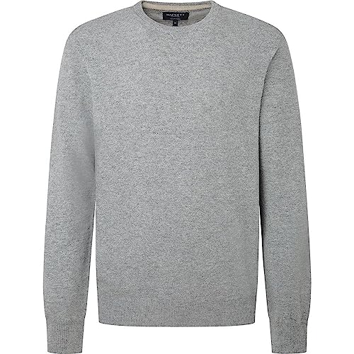 Hackett London Herren Merino Cash Mix Crew Pullover, Grau (Aschgrau), L von Hackett London