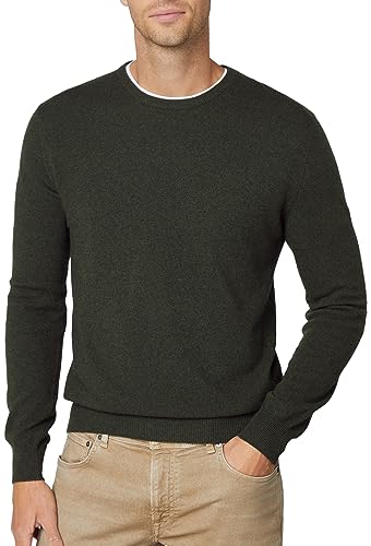 Hackett London Herren Merino Cash Mix Crew Pullover, Grün (dunkelgrün), Large von Hackett London