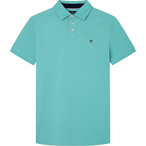 HACKETT LONDON Herren Swim Print Trim Polo Polohemd, Aqua, S von Hackett London