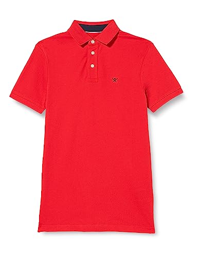 HACKETT LONDON Herren Swim Print Trim Polo Polohemd, Zinnoberrot, XXL von Hackett London