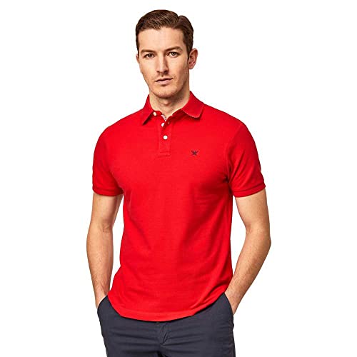 HACKETT LONDON Herren Swim Print Trim Polo Polohemd, Zinnoberrot, XXL von Hackett London