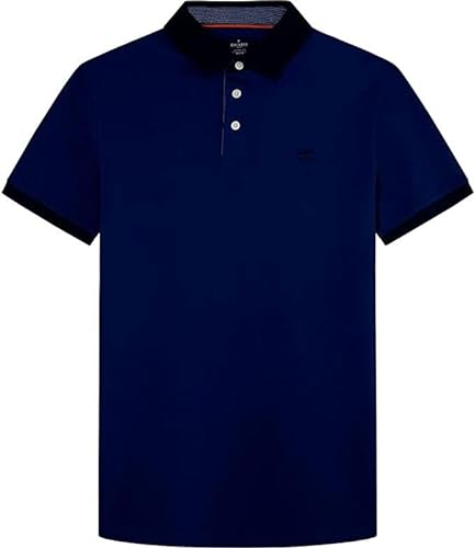 HACKETT LONDON Herren Woven Collar Polo Polohemd, Blau Tiefe, M von Hackett London