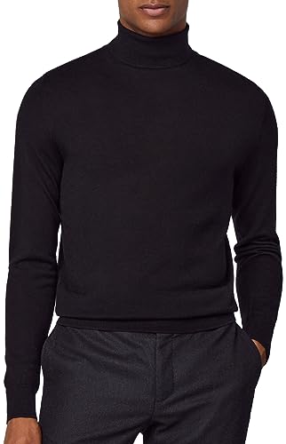 Hackett London Herren Rollkragen aus Merinoseide Pullover, Schwarz (Black), Small von Hackett London