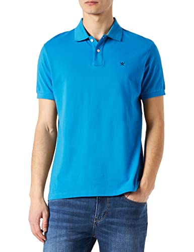 Hackett London Herren Slim FIT Logo Polo Shirt, Blue (French Blue), L von Hackett London