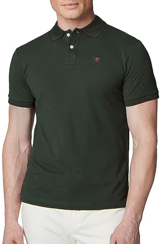 Hackett London Herren Slim FIT Logo Polohemd, Green (Dark Green), XXL von Hackett London