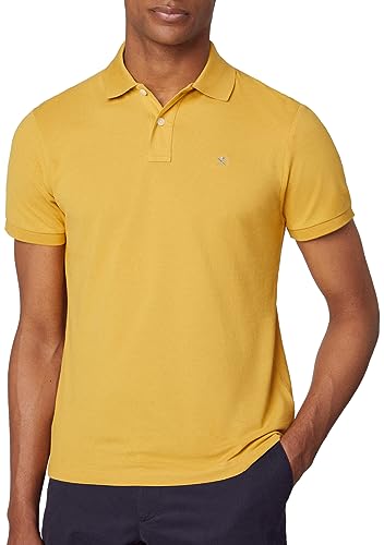 Hackett London Herren Slim FIT Logo Polohemd, Yellow (Mustard), S von Hackett London