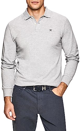 Hackett London Herren Slim Fit Logo Polo Shirt, 913light Grey Marl, L EU von Hackett London