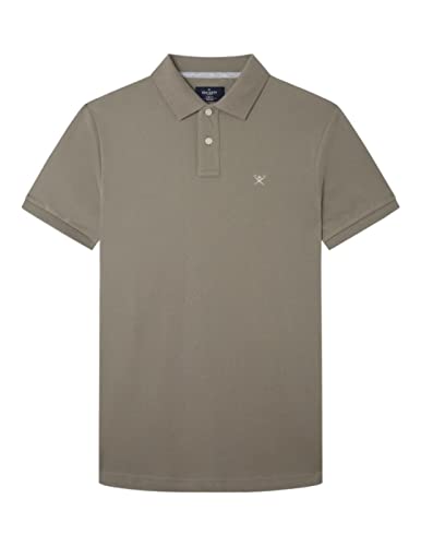 Hackett London Herren Slim Fit Logo Polohemd, Khaki, 3XL von Hackett London