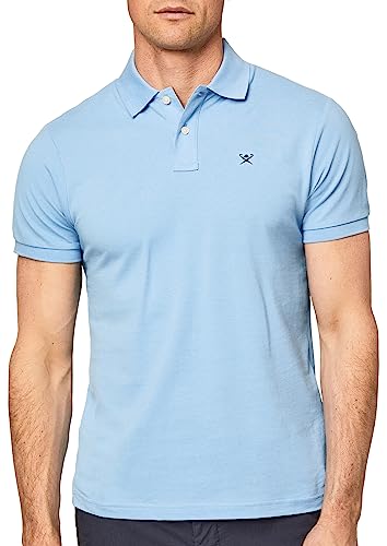 Hackett London Herren Slim Fit Logo Polohemd, Sommerblau, S von Hackett London