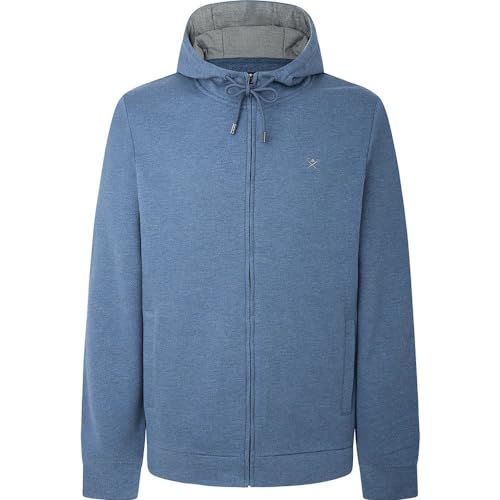 Hackett London Herren Soft Hoody FZ Kapuzenpullover, Blue (Shadow Blue), M von Hackett London