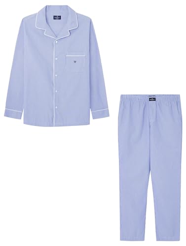 Hackett London Herren Stripes Pj Pyjama, Blue (Sky Blue), S von Hackett London