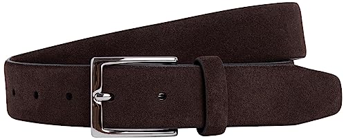 Hackett London Herren Suede Feather Edge Belt, Chocolate, 26 von Hackett London