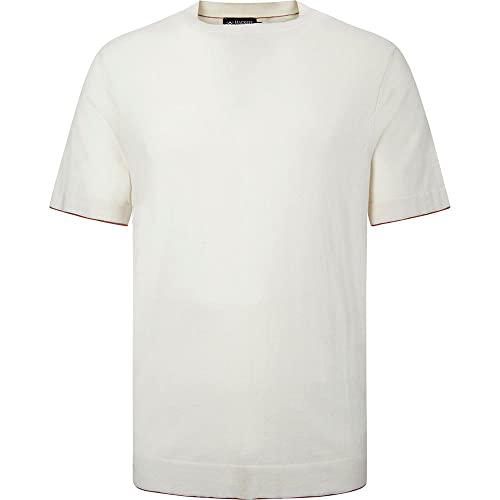 HACKETT LONDON Herren Cott/Silk Knit Tshirt Pullover, Natur, L von Hackett London