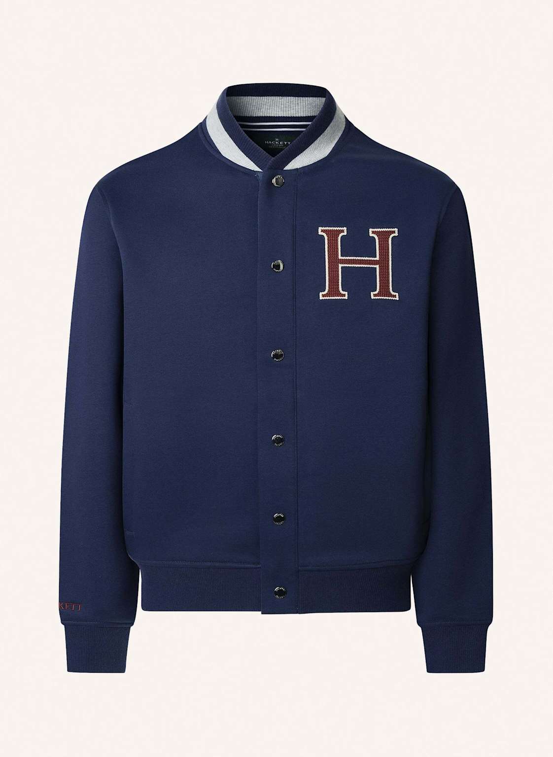 Hackett London Hoodiejacke Heritage H Varsity blau von Hackett London