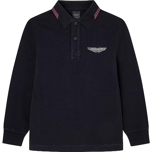 Hackett London Jungen AM Tipped LS Polo Polohemd, Black (Black), 5 Years von Hackett London