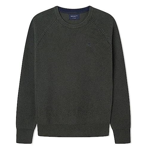 Hackett London Jungen Gerippte Rundhals Pullover, Grün (dunkelgrün), 7 Jahre von Hackett London