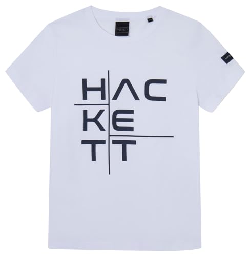 Hackett London Jungen HS Cationic Graphic T-Shirt, White (White), 13 Years von Hackett London