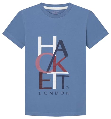 Hackett London Jungen Hackett Col Block T-Shirt, Blau (Steel Blue), 13 Jahre von Hackett London