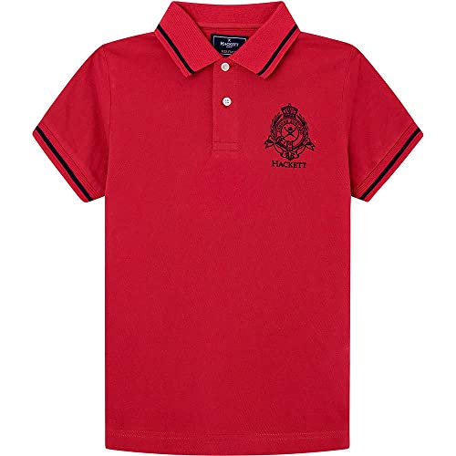 Hackett London Jungen Heritage Logo Polo T-Shirt, Claret, 11 Years von Hackett London