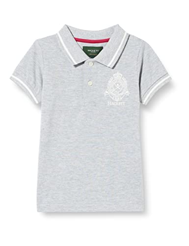 Hackett London Jungen Heritage Logo Polo T-Shirt, Grey Marl, 9 Years von Hackett London