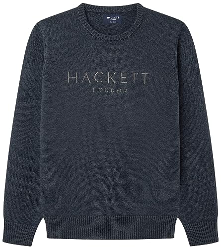 Hackett London Jungen Mouline Crew Pullover, Blue (Navy/Green), 13 Years von Hackett London