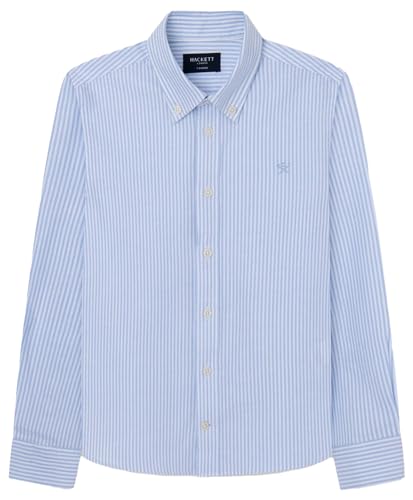 Hackett London Jungen Oxford-Streifen Hemd, Weiß (Weiß/Blau), 11 Jahre von Hackett London