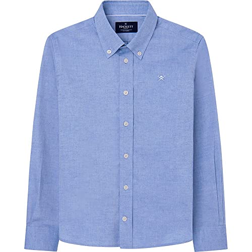 HACKETT LONDON Jungen Washed Oxford Hemd, Sky 1, 7 Years von Hackett London