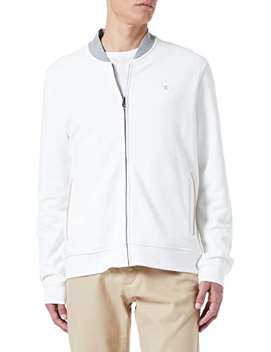 Hackett London Men's Bomber Fz Jacket Sweatshirt, Ecru, XL von Hackett London