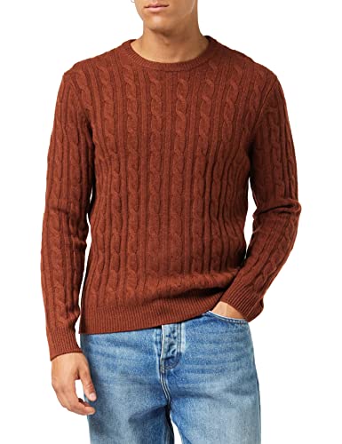 Hackett London Men's Cable Crew Pullover Sweater, Picante, XL von Hackett London