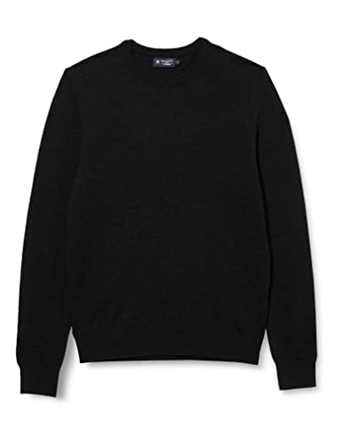 Hackett London Men's Herringbone Jcqd Crew Pullover Sweater, Chrc/Black, L von Hackett London