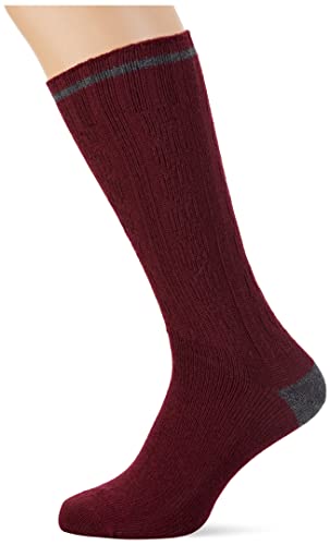 HACKETT LONDON Men's Inr Cable Super Soft Socks, Burgundy, S von Hackett London