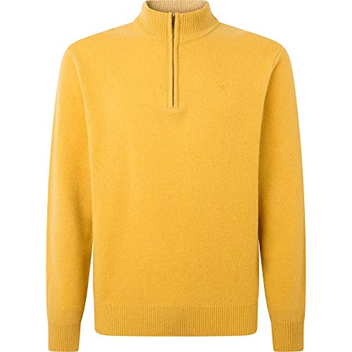 Hackett London Men's Lambswool Hzip Cardigan Sweater, Honey Gold, XL von Hackett London