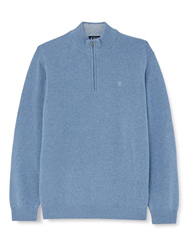 Hackett London Men's Lambswool Hzip Cardigan Sweater, Horizon Blue, XL von Hackett London