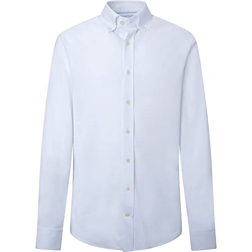 Hackett Melange Piquet Long Sleeve Shirt XS von Hackett London