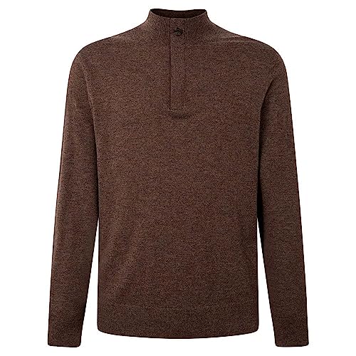 Hackett London Men's Merino Cashmere Hzip Cardigan Sweater, Dk.Taupe, L von Hackett London