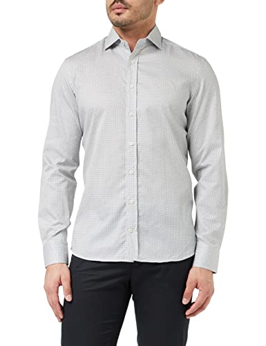 HACKETT LONDON Men's Mini Geometric Print Shirt, White/Black, M von Hackett London