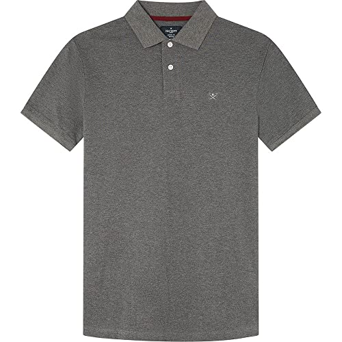 Hackett London Men's Stripe Placket Polo Shirt, Charcoal, 3XL von Hackett London