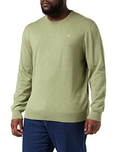 HACKETT LONDON Herren Cotton Silk Crew Pullover, Green (Oil Green), M von Hackett London