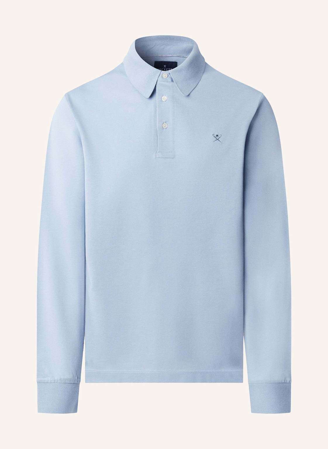 Hackett London Poloshirt Fashioned Collar Ls blau von Hackett London