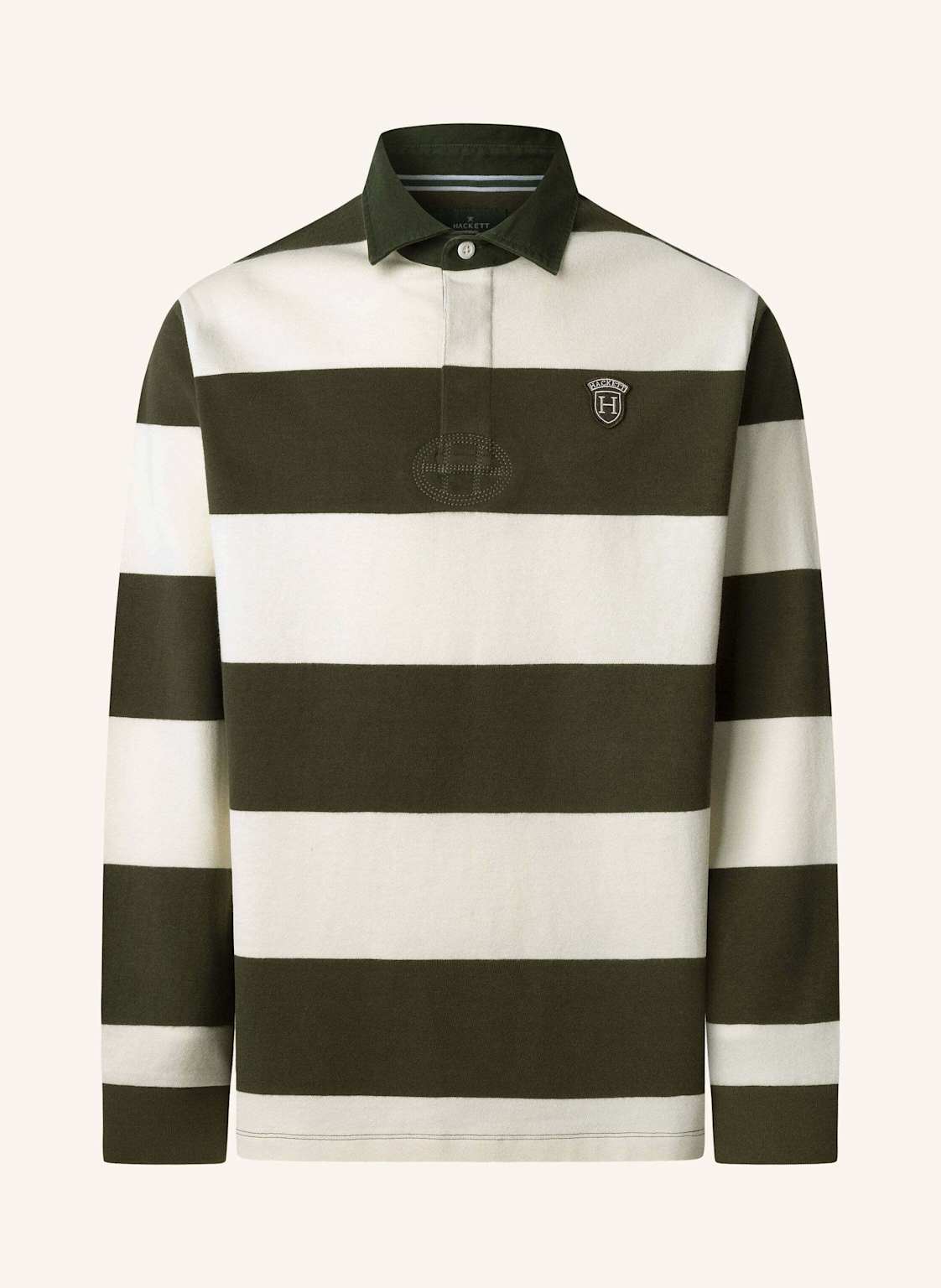 Hackett London Poloshirt Heritage Bdg Str Rby weiss von Hackett London