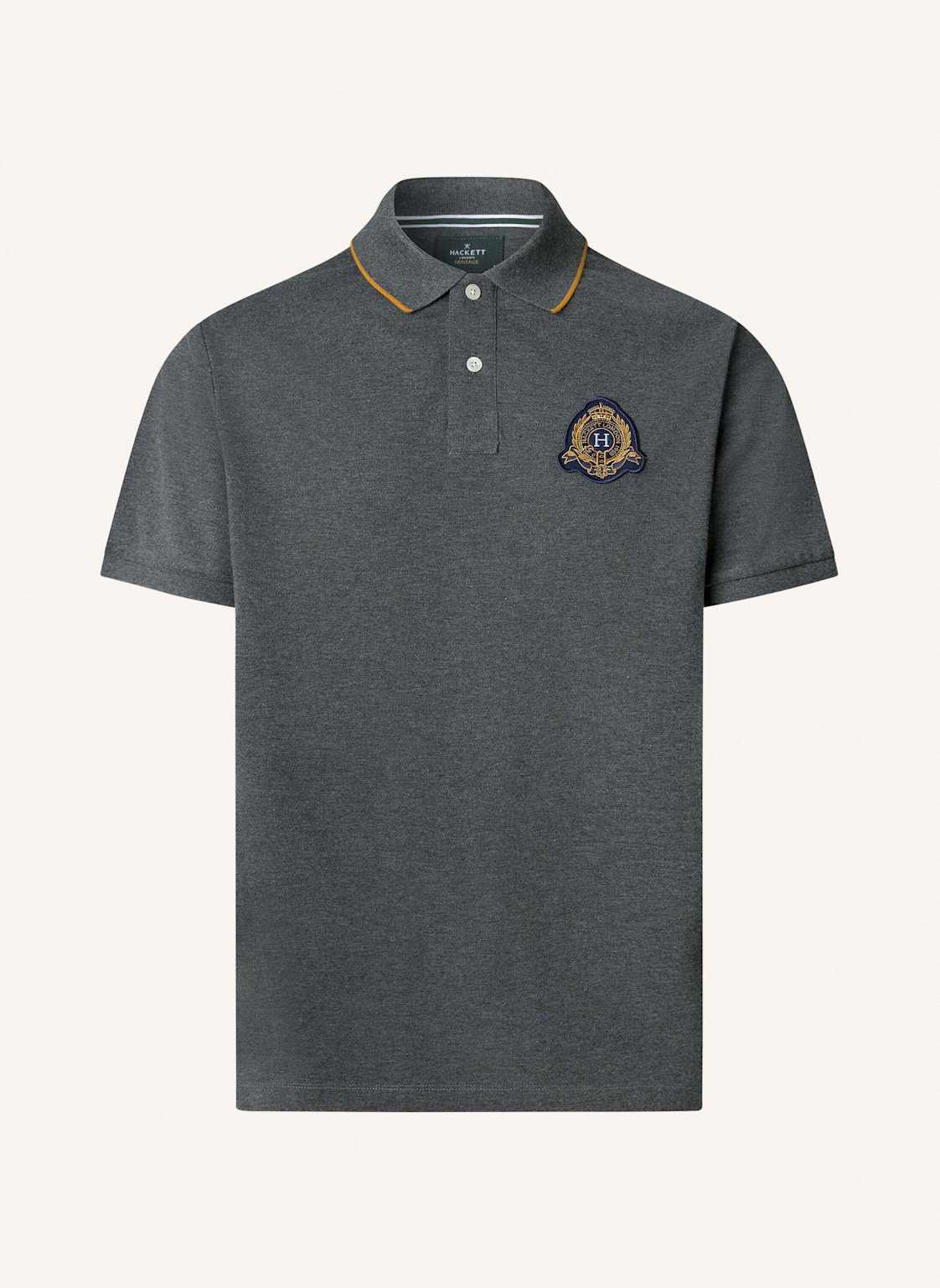 Hackett London Poloshirt Heritage Crest  Logo grau von Hackett London