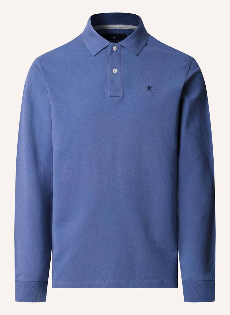 Hackett London Poloshirt Slim Fit Logo Ls blau von Hackett London