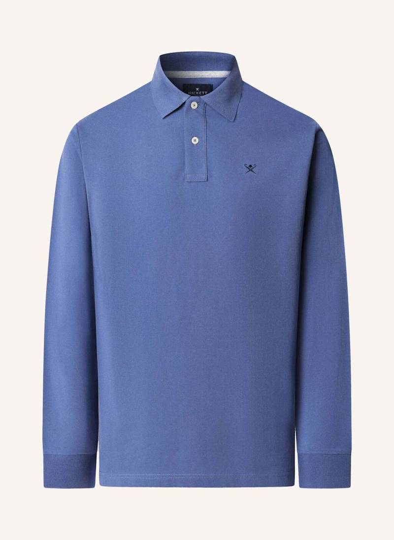 Hackett London Poloshirt Slim Fit Logo Ls blau von Hackett London